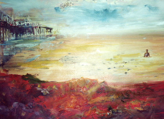 dirty painting of Brighton West Pier